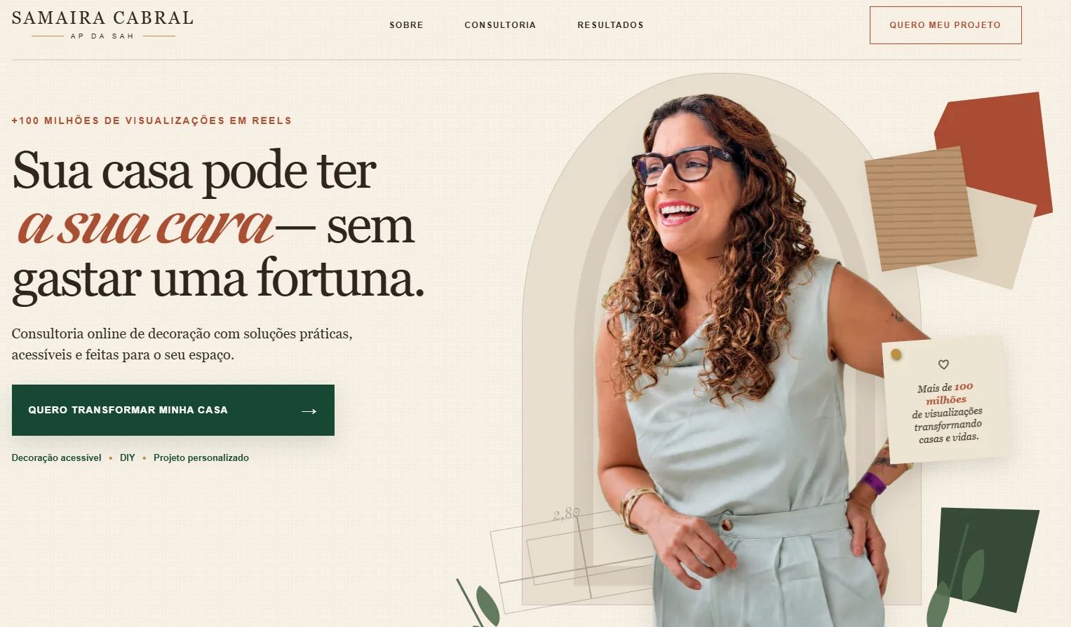 Mockup do projeto Samaira Cabral